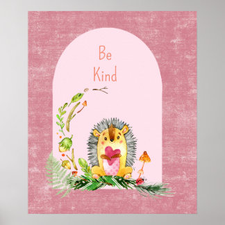 Woodland Kinderzimmer Baby Igel Animal Poster