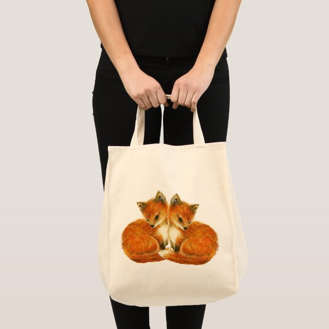 Woodland Kinderzimmer Baby Twin Foxes Tragetasche (Vorderseite (Produkt))