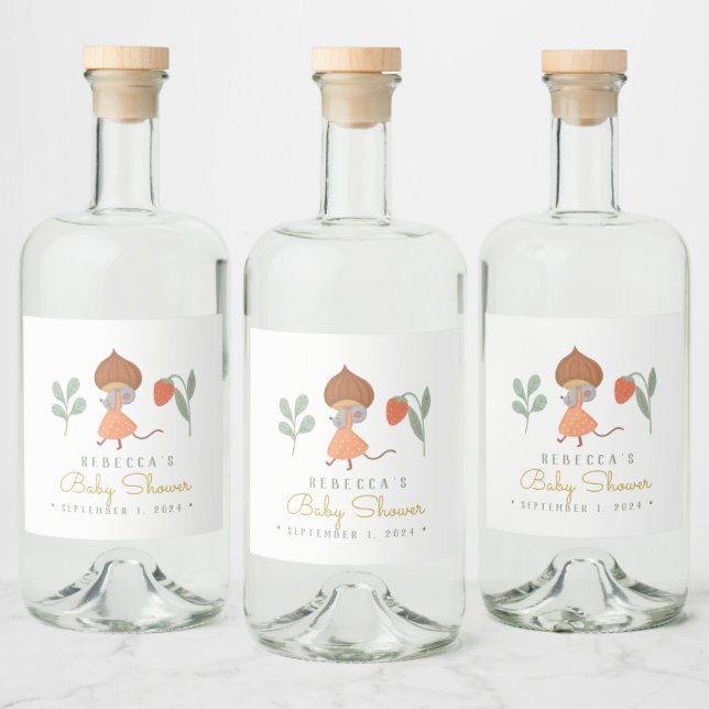Woodland Kleine Mause Gefallen Tasche Alkoholflaschenetikett (Flaschen)