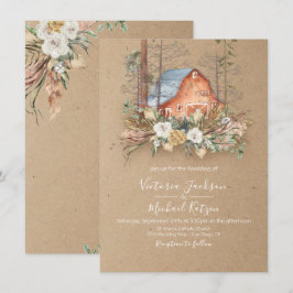 Woodland Kraft Papier Barwaldhochzeit Einladung