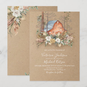 Woodland Kraft Papier Barwaldhochzeit Einladung