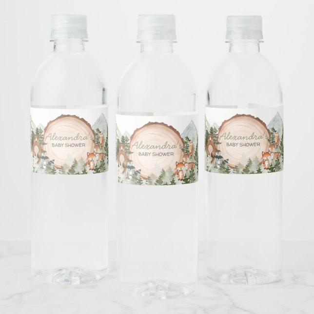 Woodland Ließ die Adventure Begin Baby Dusche (Flaschen)
