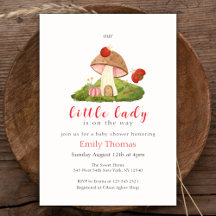 Woodland Little Lady Ladybug Mushroom Babydusche