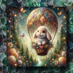 Woodland Lop Ohr Bunny Ostereier Ballon Feiertagskarte