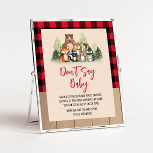 Woodland Lumberjack Baby Dusche Say Baby nicht Poster