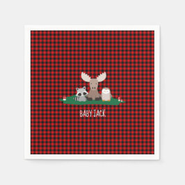 Woodland Lumberjack Baby Shower Animes Rustikal Serviette