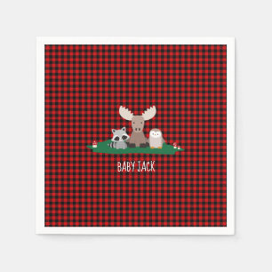 Woodland Lumberjack Baby Shower Animes Rustikal Serviette