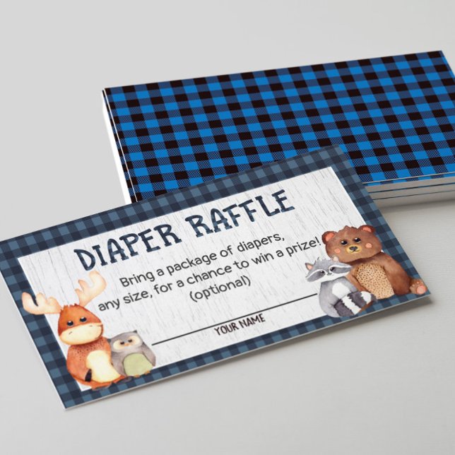 Woodland Lumberjack Babydusche Windelwindelkarte Begleitkarte (Von Creator hochgeladen)