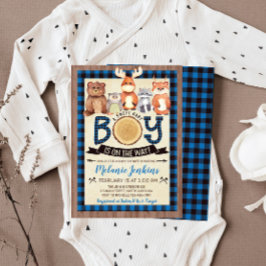 Woodland Lumberjack Boy Baby Dusche Einladung