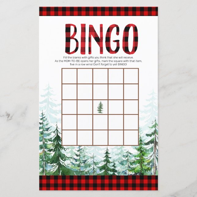 Woodland Lumberjack Forest Bingo Spiel (Vorderseite)