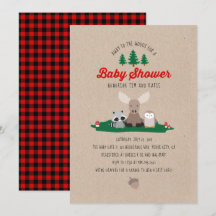 Woodland Lumberjack Girl Boy Baby Dusche Kariert