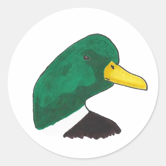 Woodland Mallard Duck Runder Aufkleber (Vorderseite)