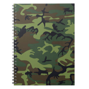 Woodland Military Green Camouflage Notebook Notizblock