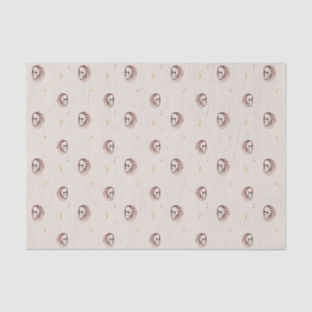 Woodland Mommy and Baby Igel Pattern Seidenpapier (Vorderseite)