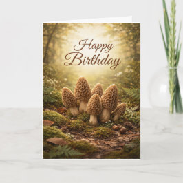 Woodland Morel Birthday Karte