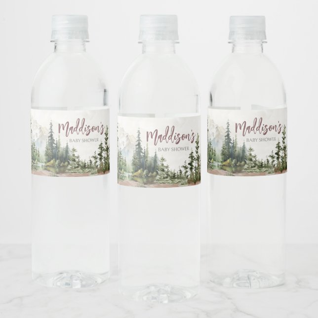 Woodland Mountain Baby Dusche (Flaschen)