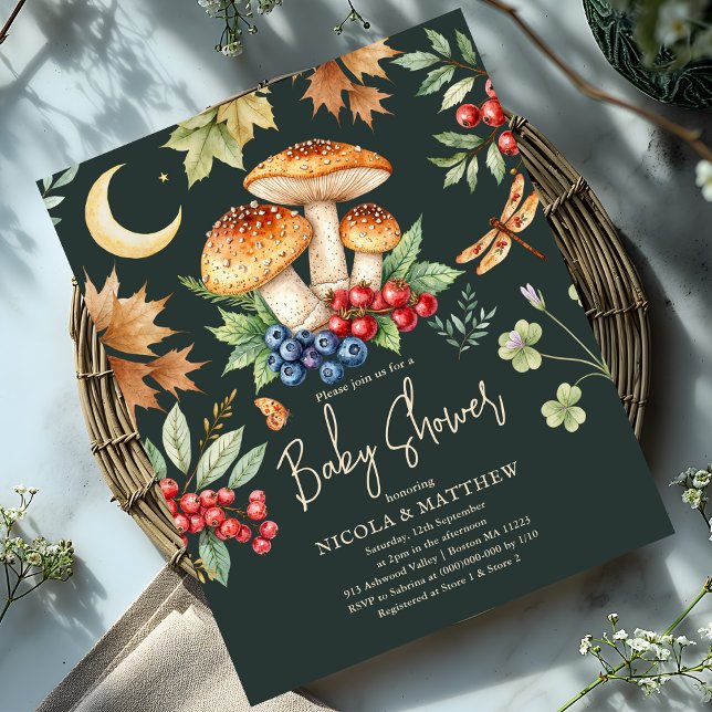 Woodland Mushroom Babydusche Einladung (Von Creator hochgeladen)