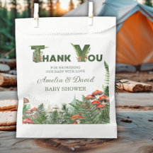 Woodland Mushroom & Fern Baby Shower Thank You