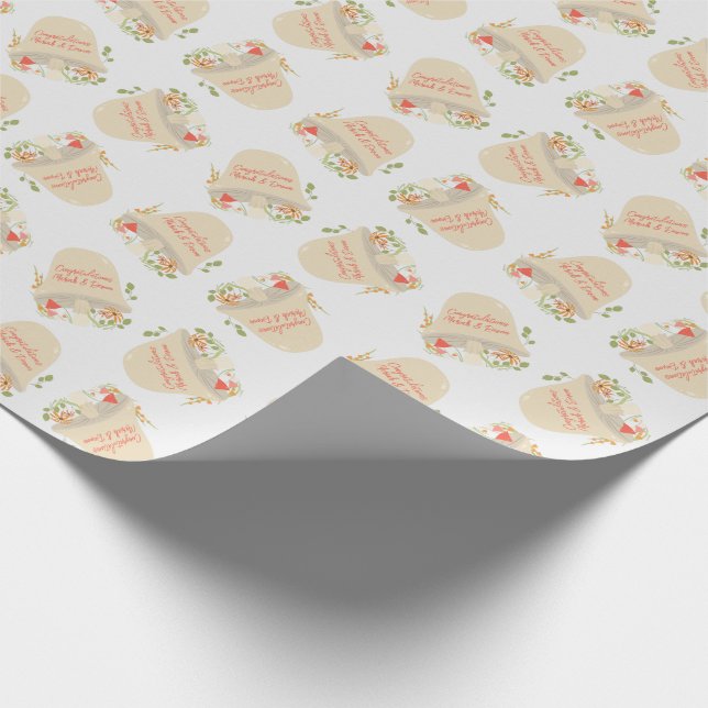 Woodland Mushroom Kinderdusche Geschenkpapier (Ecke)