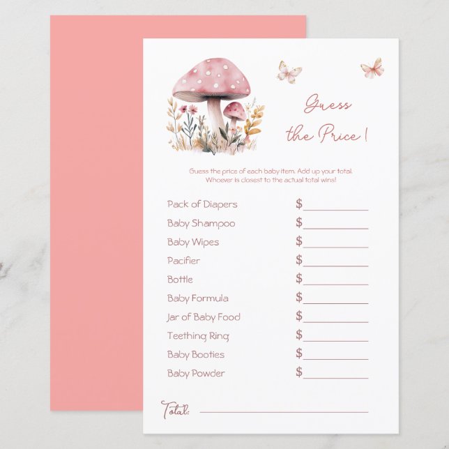 Woodland Mushroom Pink Babydusche Preis Rate (Vorne/Hinten)