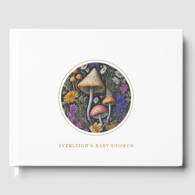 Woodland Mushrooms Baby Showbook Gästebuch (Vorderseite)