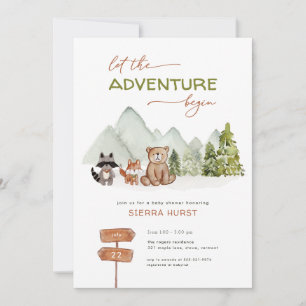 Woodland Nature Adventure Kinderdusche Einladung