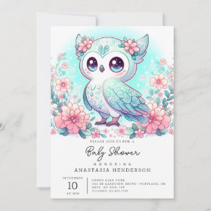 Woodland Niedlich Owl Baby Dusche Einladung