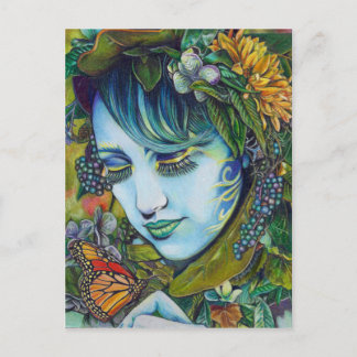 Woodland Nymph und Butterfly Friend Postkarte