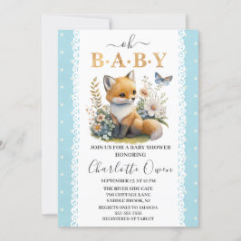 Woodland Oh Baby Fox Spring Boy Baby Dusche Einladung