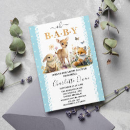 Woodland Oh Baby Spring Boy Baby Dusche Einladung