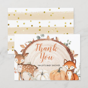 Woodland Oh Boy Citrouille Baby shower Carte de re