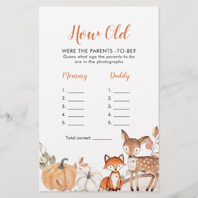 Woodland Oh Boy Pumpkin Wie alt waren die Eltern (Vorderseite)