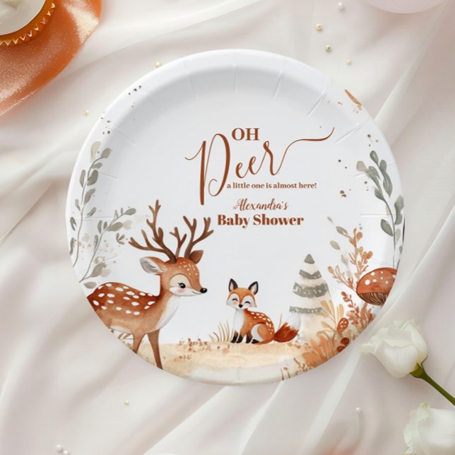 Woodland Oh Deer Forest Baby Dusche Pappteller (Von Creator hochgeladen)