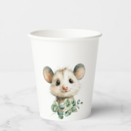 Woodland Opossum Baby Shower • Neutral Pappbecher
