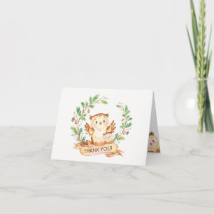 Woodland Owl Baby shower Merci Note