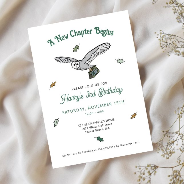 Woodland Owl Book zum Geburtstag Einladung (Von Creator hochgeladen)
