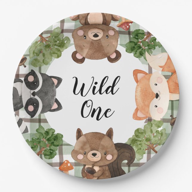 Woodland Paper Plattformen Wild One Plattformen Pappteller (Vorderseite)