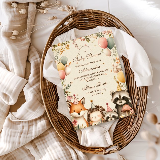 Woodland Party Animals Kinderdusche Einladung (Von Creator hochgeladen)