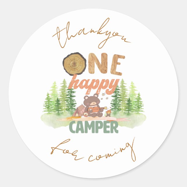 Woodland Party Thankyou Sticker (Vorderseite)