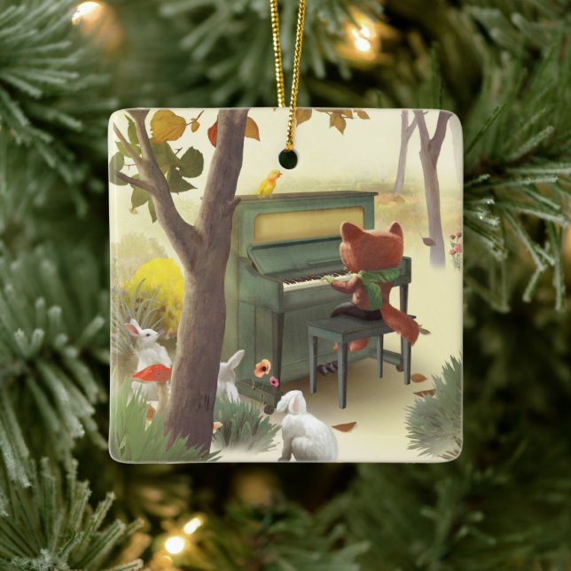 Woodland Pianist Keramikornament (Baum)