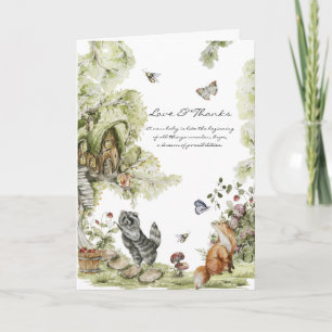 Woodland Picnic   Baby - Dusche für Waldtiere Dankeskarte