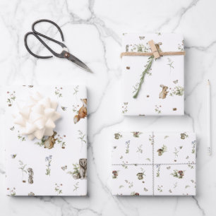 Woodland Picnic   Baby - Dusche für Waldtiere Geschenkpapier Set