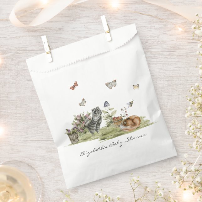 Woodland Picnic | Baby - Dusche für Waldtiere Geschenktütchen (Ausgeschnitten)