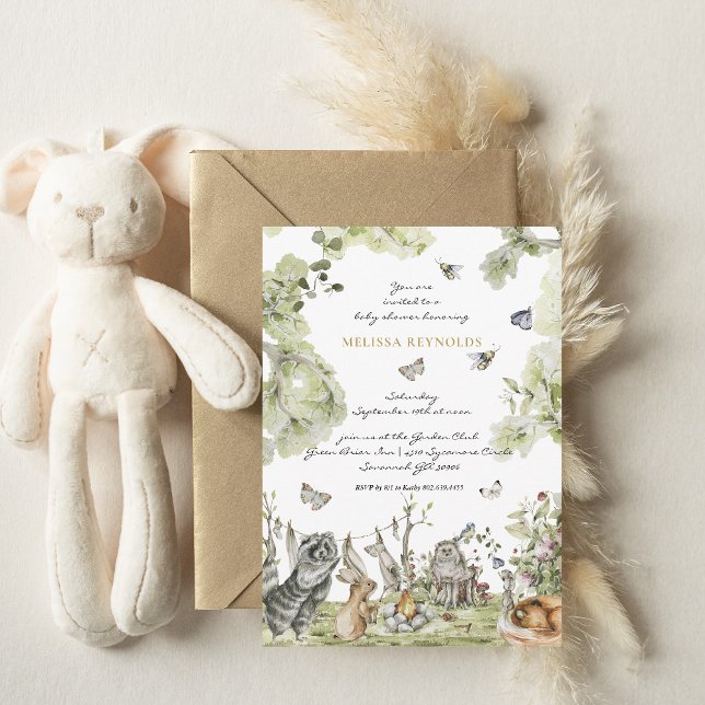 Woodland Picnic | Forest Animals Baby Shower Einladung (Von Creator hochgeladen)