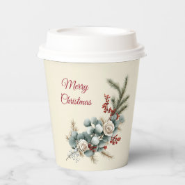 Woodland Pine & Cranberry Christmas Paper cup Pappbecher