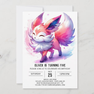 Woodland Printable Fox Birthday Einladung