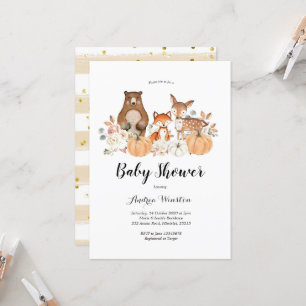 Woodland Pumpkin Baby Dusche Einladung