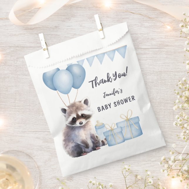 Woodland Raccoon Baby Shower Niedlich Boy Geschenktütchen (Ausgeschnitten)