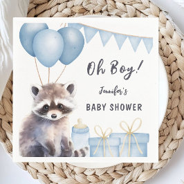 Woodland Raccoon Babydusche Niedliches Boy Paper Serviette