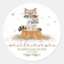 Woodland Raccoon Babydusche Willkommen